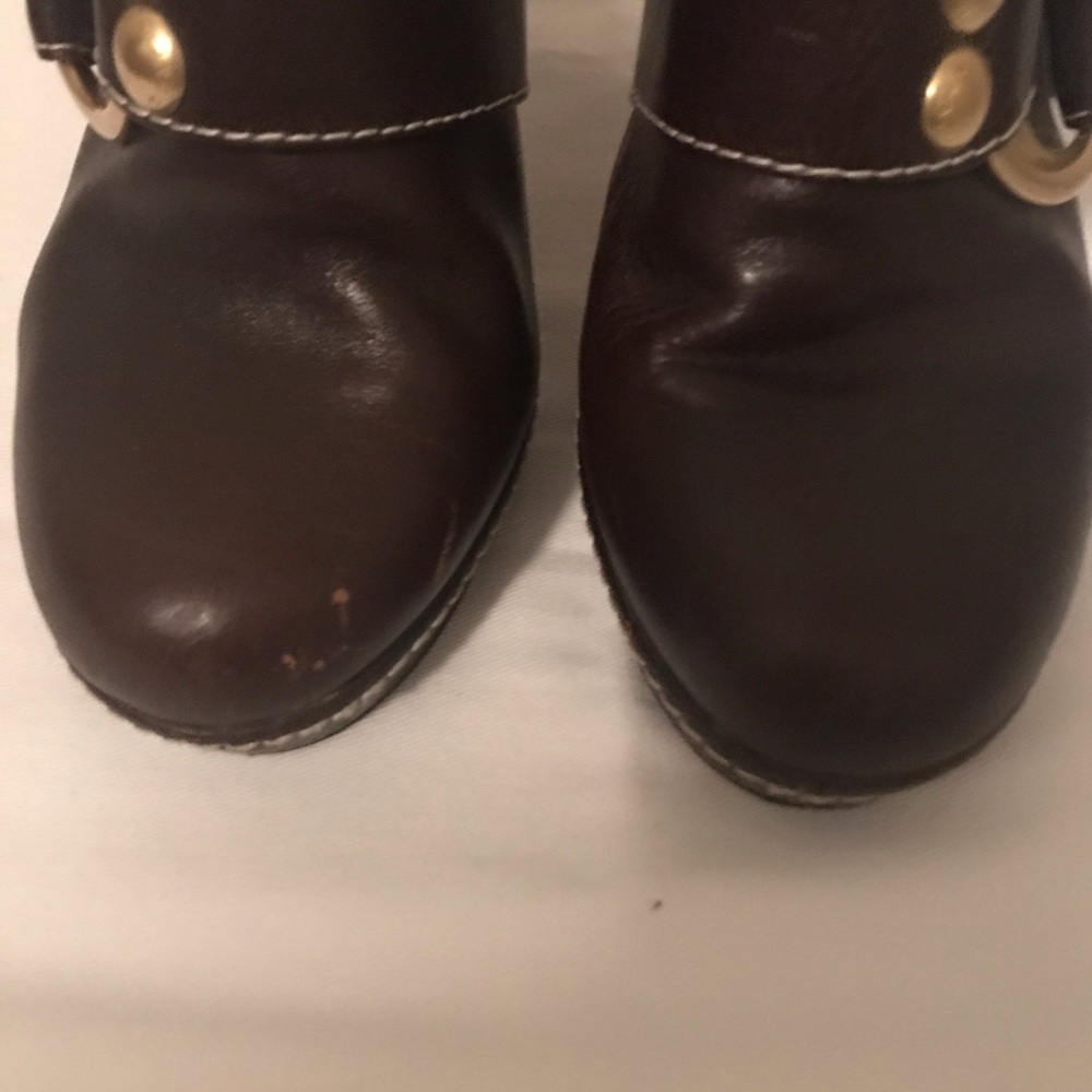 Coach brown leather mule heels, 7.5 - Picture 3 of 4